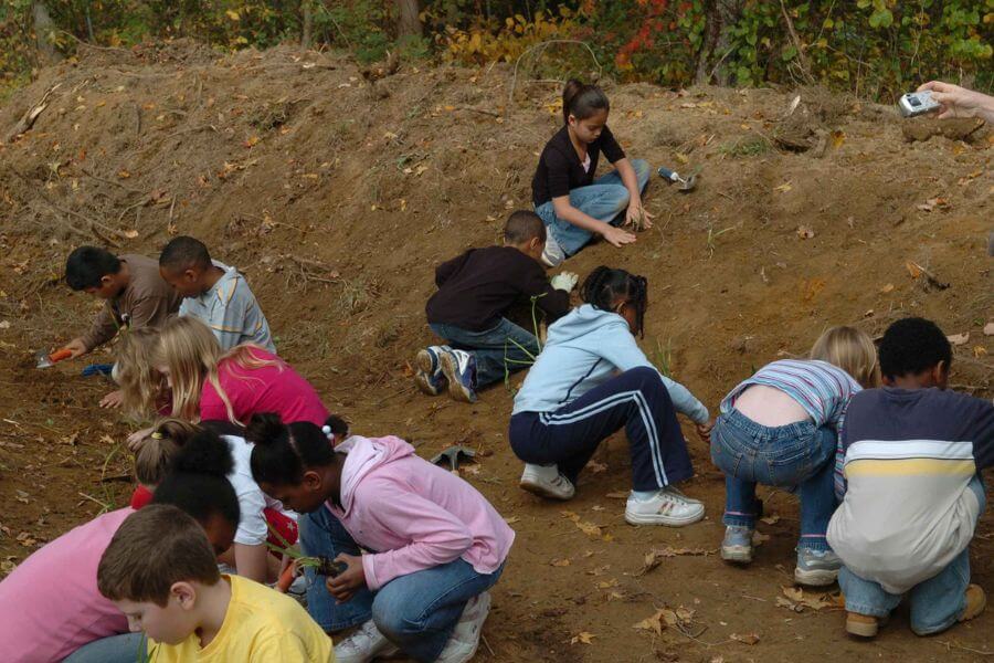 kids playing in the dirt